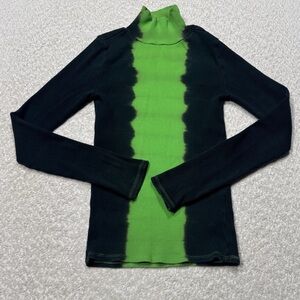 Urban Outfitters Stretchy Green and Dark Blue Long Sleeve Turtleneck